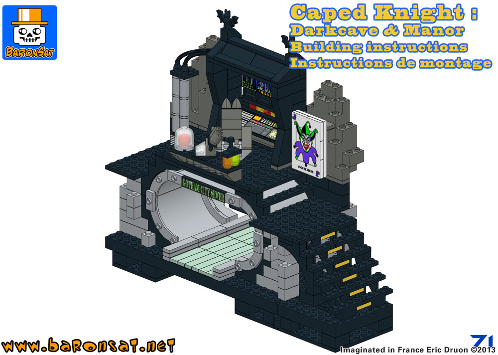 Instructions Lego Bricks Custom Batcave & Wayne Manor  Sewer