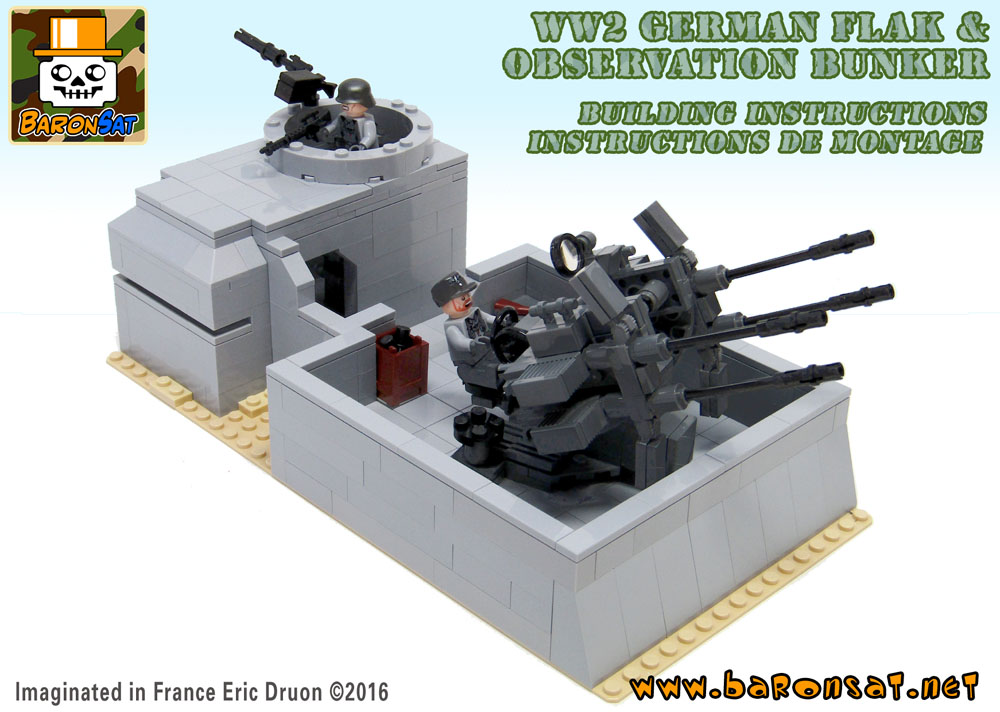 Lego moc Building Instructions WW2 Flak & Watch German Bunker