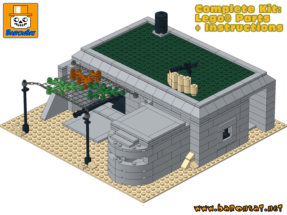 Instructions Lego Bricks German Observation Bunker & Cannon