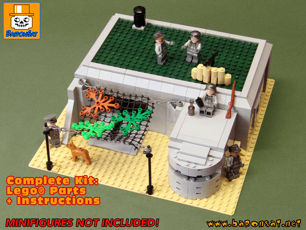 Lego Bricks Custom Model German Observation Bunker & Cannon