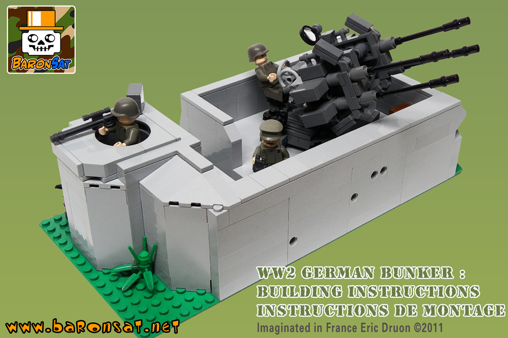 Lego moc WW2 German Flak Bunker Building Instructions