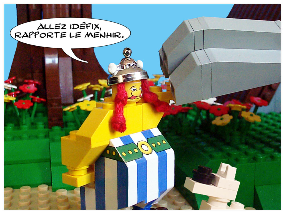 Lego moc Obelix minifigure throw menhir custom model