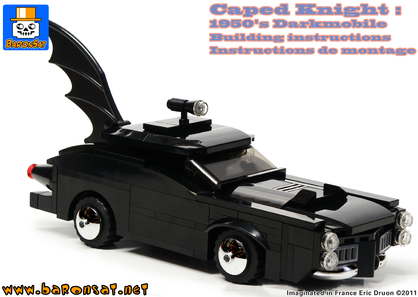 Lego Bricks Custom Batmobile 1950s model