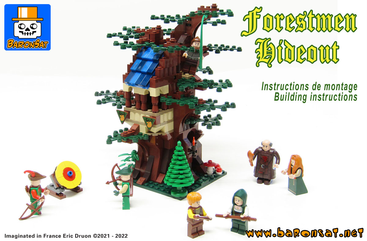 Lego Castle moc Forestmen Shelter Custom Model Building Instructions 6054