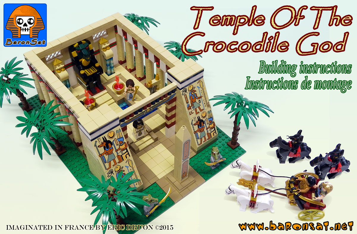 building instructions for Lego Crocodile God Temple & pharaoh war chariot custom models