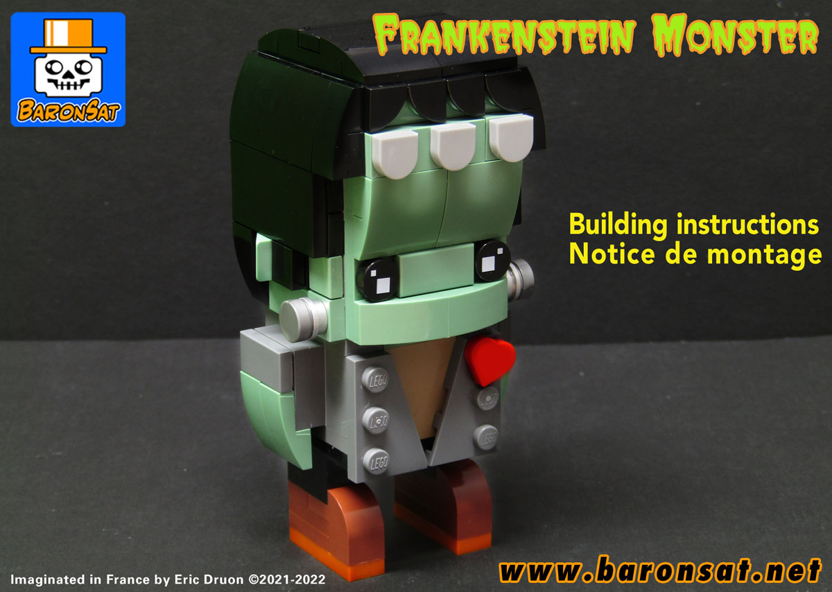Frankenstein's monster Brickheadz in Lego bricks building instructions
