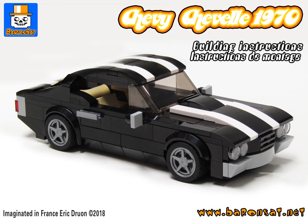 Chevy Chevelle 1970 Black Lego Moc Speed Champions