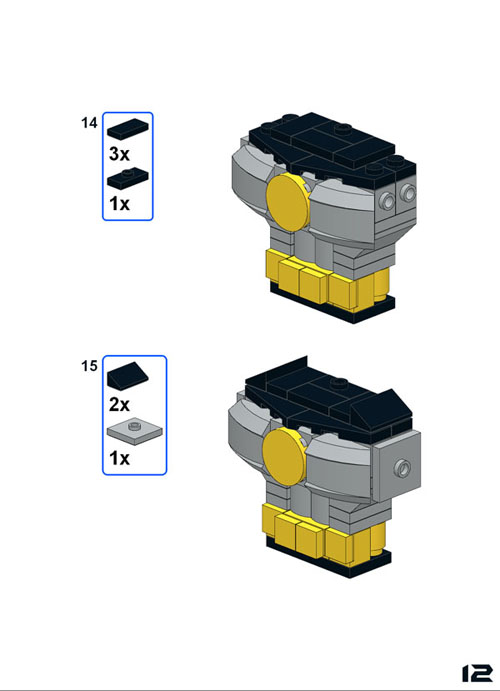 Lego moc Free Building Instructions for Moodscale Batman Figure Page 12