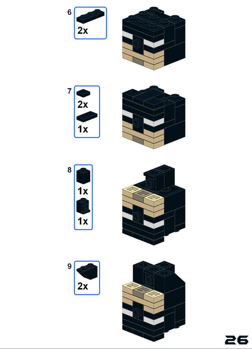 Lego moc Free Building Instructions for Moodscale Batman Figure Page 26