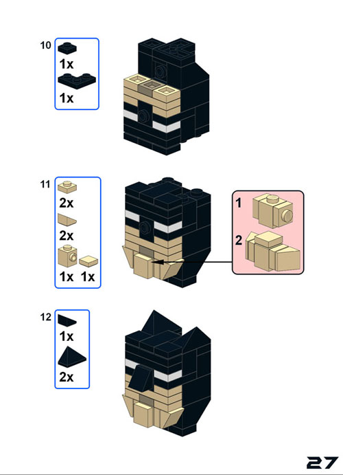 Lego moc Free Building Instructions for Moodscale Batman Figure Page 27