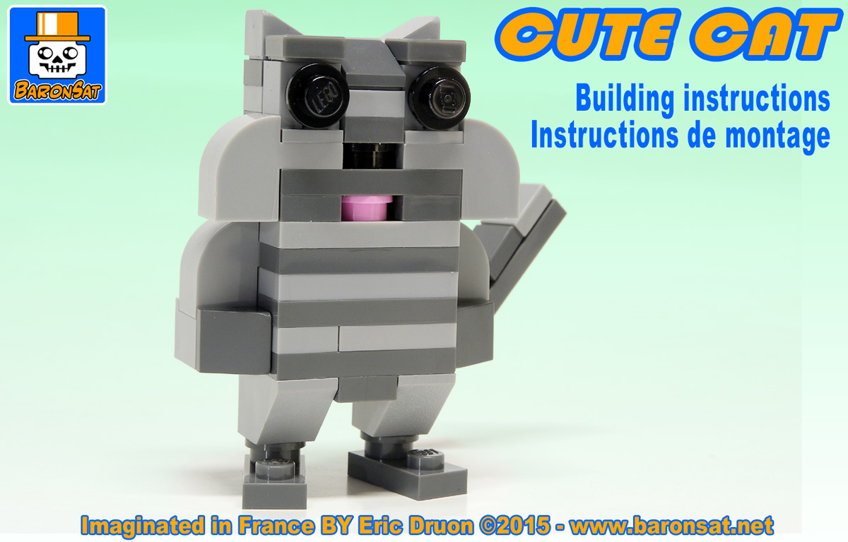 Lego moc Free Building Instructions Cute Cat Custom Model Page 1
