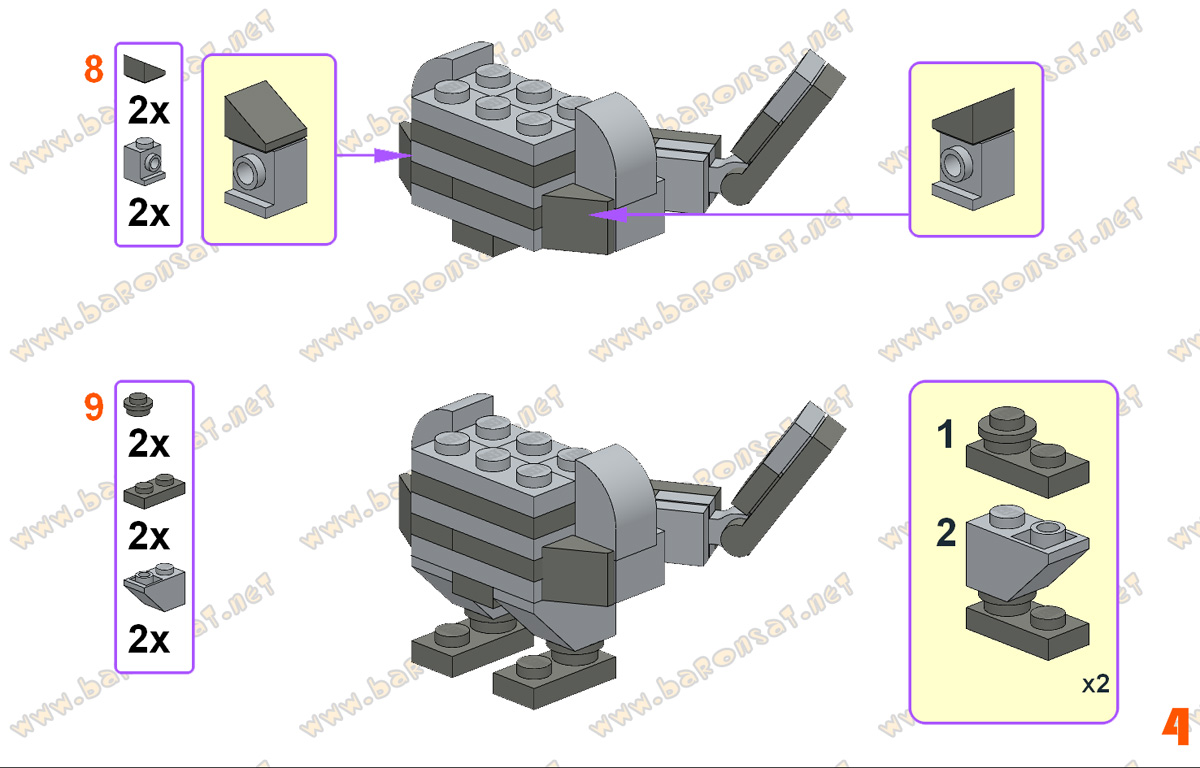 Lego moc Free Building Instructions Cute Cat Custom Model Page 6