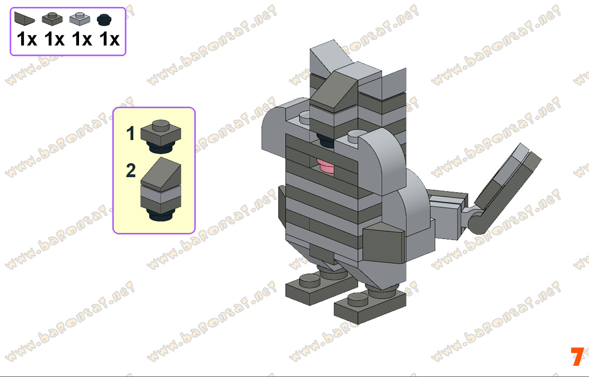 Lego moc Free Building Instructions Cute Cat Custom Model Page 9