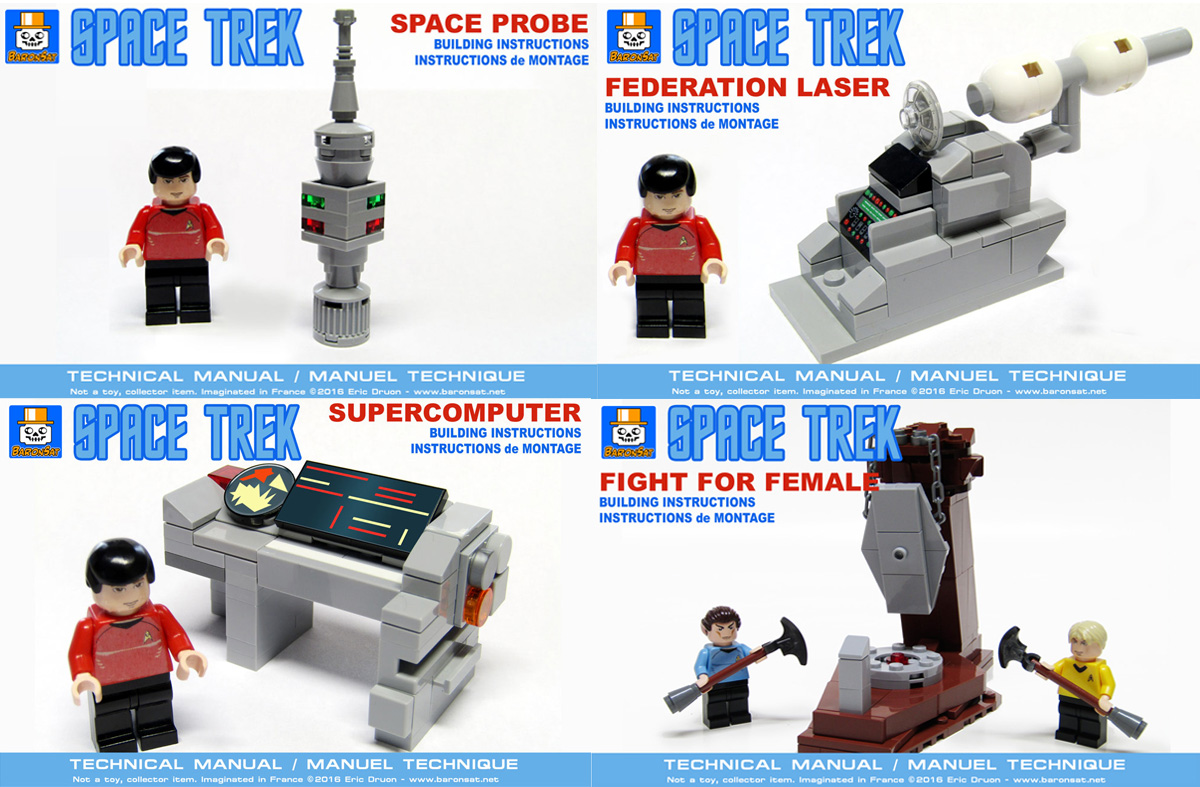 lego mini models laser star trek tos custom instructions