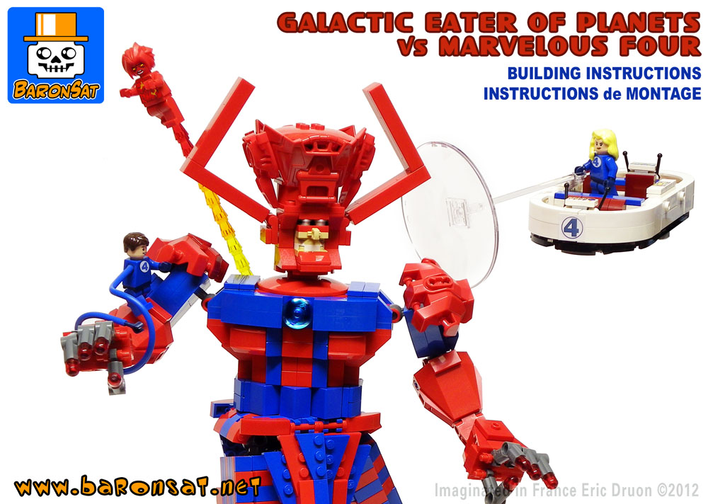 lego galactus vs fantastic four custom model building instructions