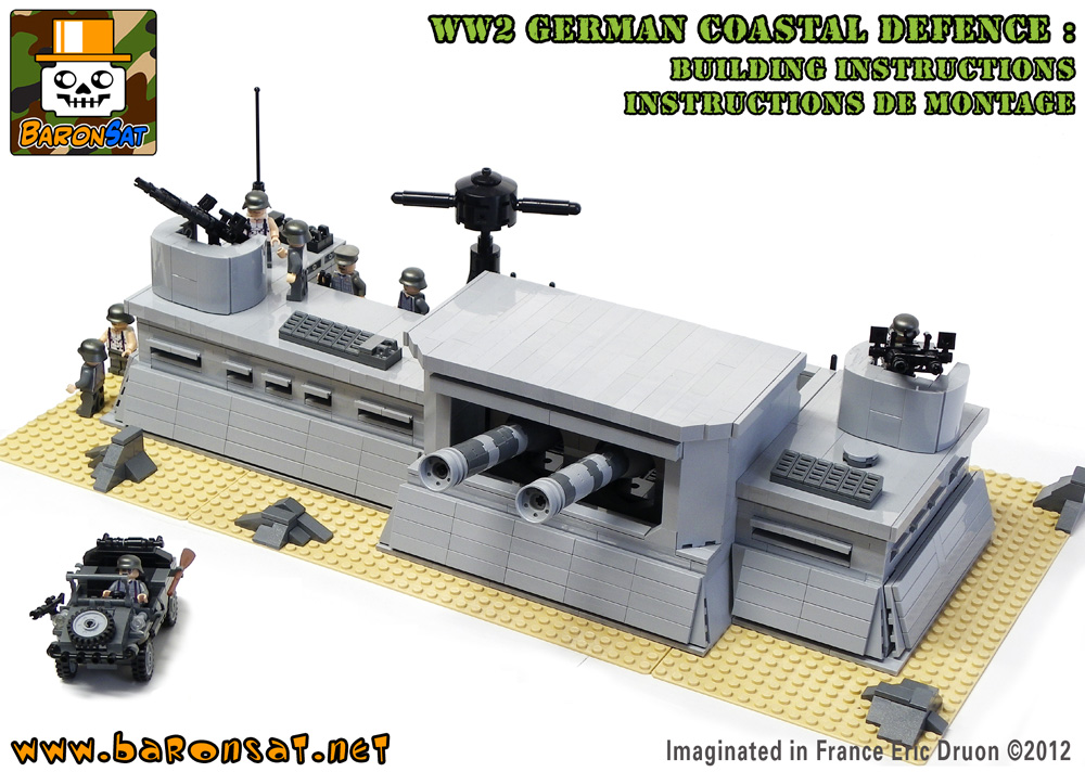 Lego moc WW2 Coastal Defense Bunker building instructions