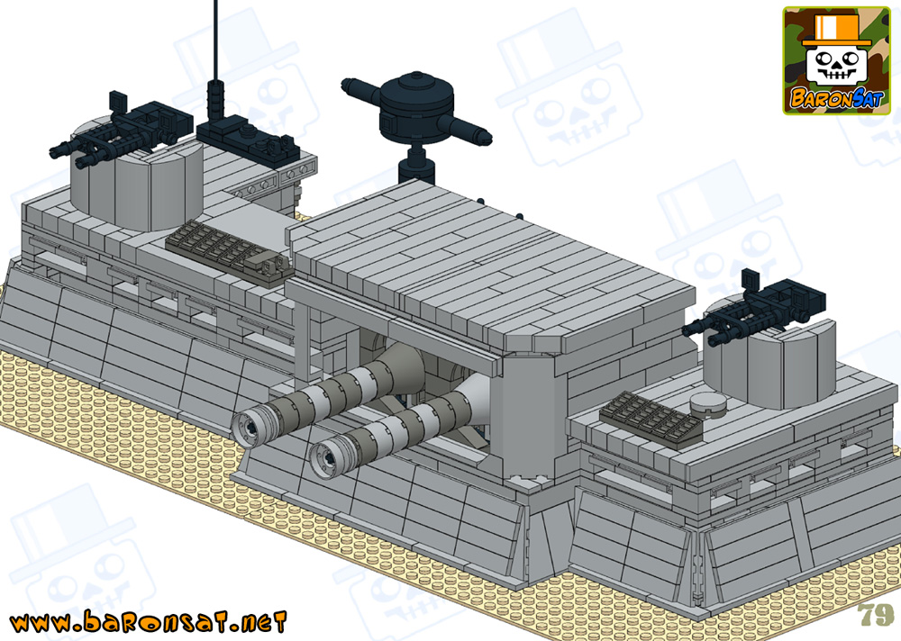 Lego Moc WW2 Coastal Defense Bunker Building Instructions