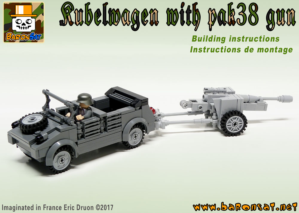 Lego moc Building Instructions WW2 Kubelwagen Pak 38 gun