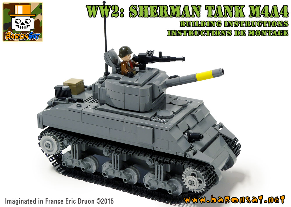 Lego® Custom instructions tank M4A3 Sherman