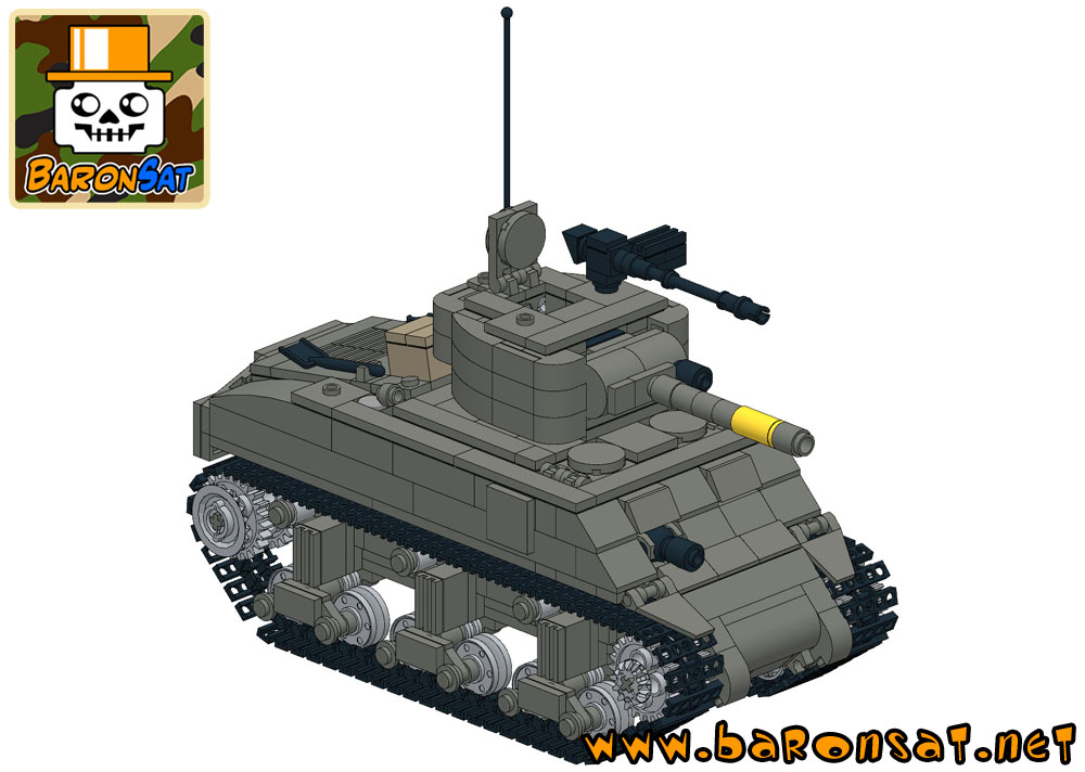 Lego moc Sherman vs Tiger tanks Custom Building Instructions Sample