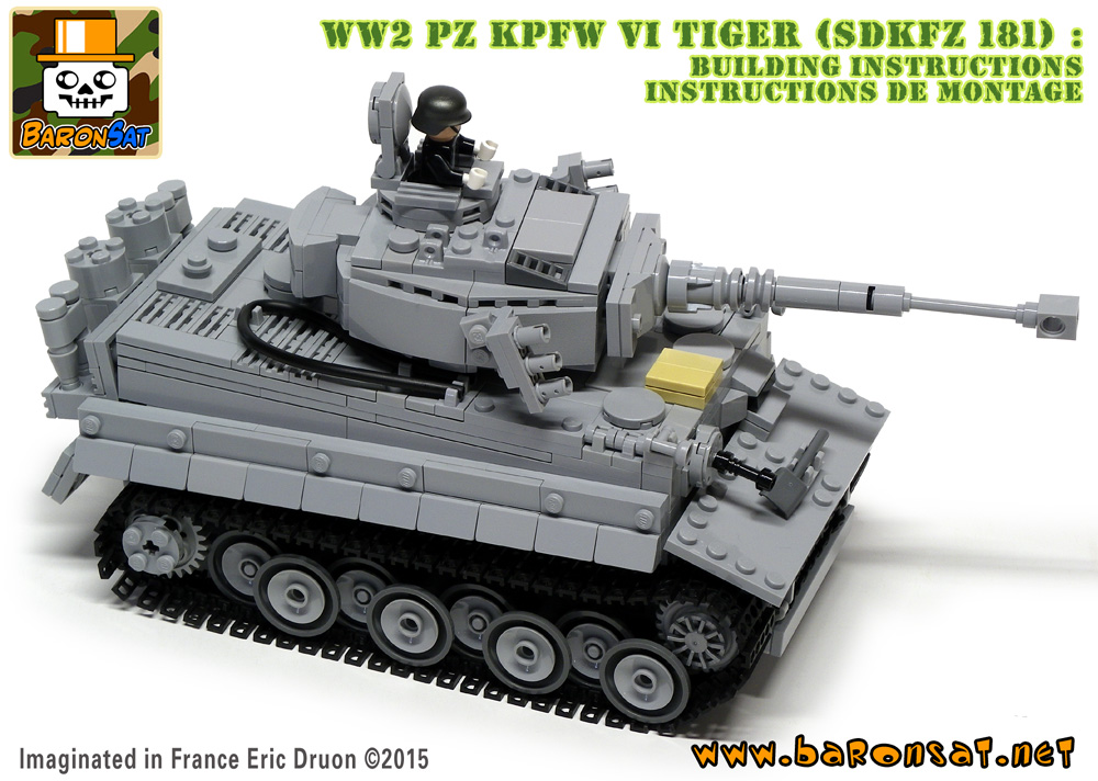 Lego moc WW2 Tiger Tank building instructions custom models BaronSat