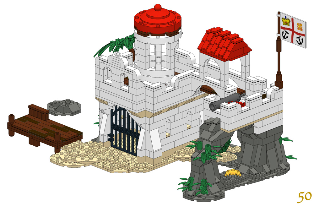 pirates island playset 3D picture custom moc models made of lego bricks