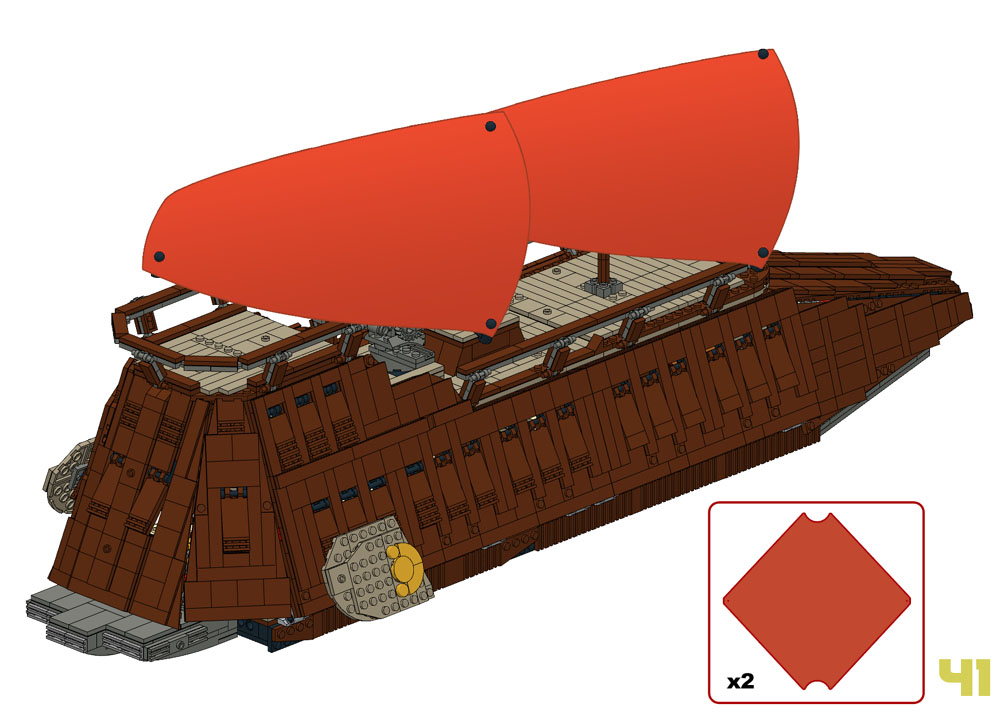 lego jabba sail barge custom model building instructions