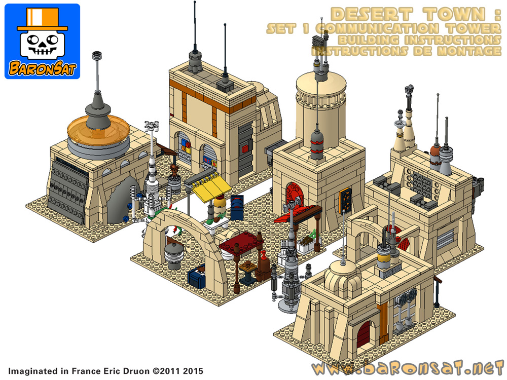 lego tatooine village custom model building instructions