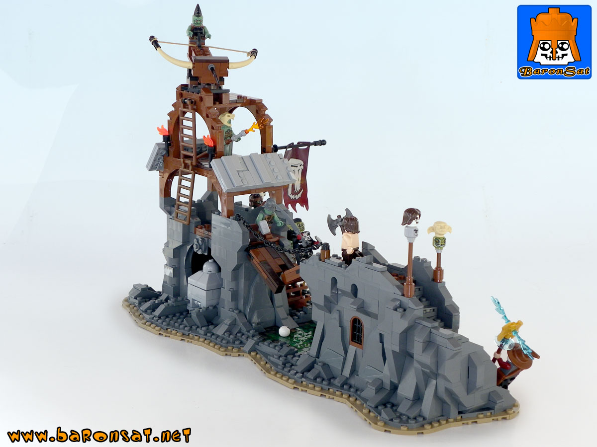 Lego moc battle at the orcs bridge back