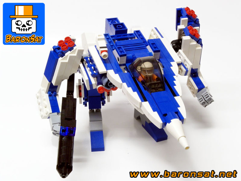 Lego moc Alpha Fighter Blue custom model Gerwalk Mode