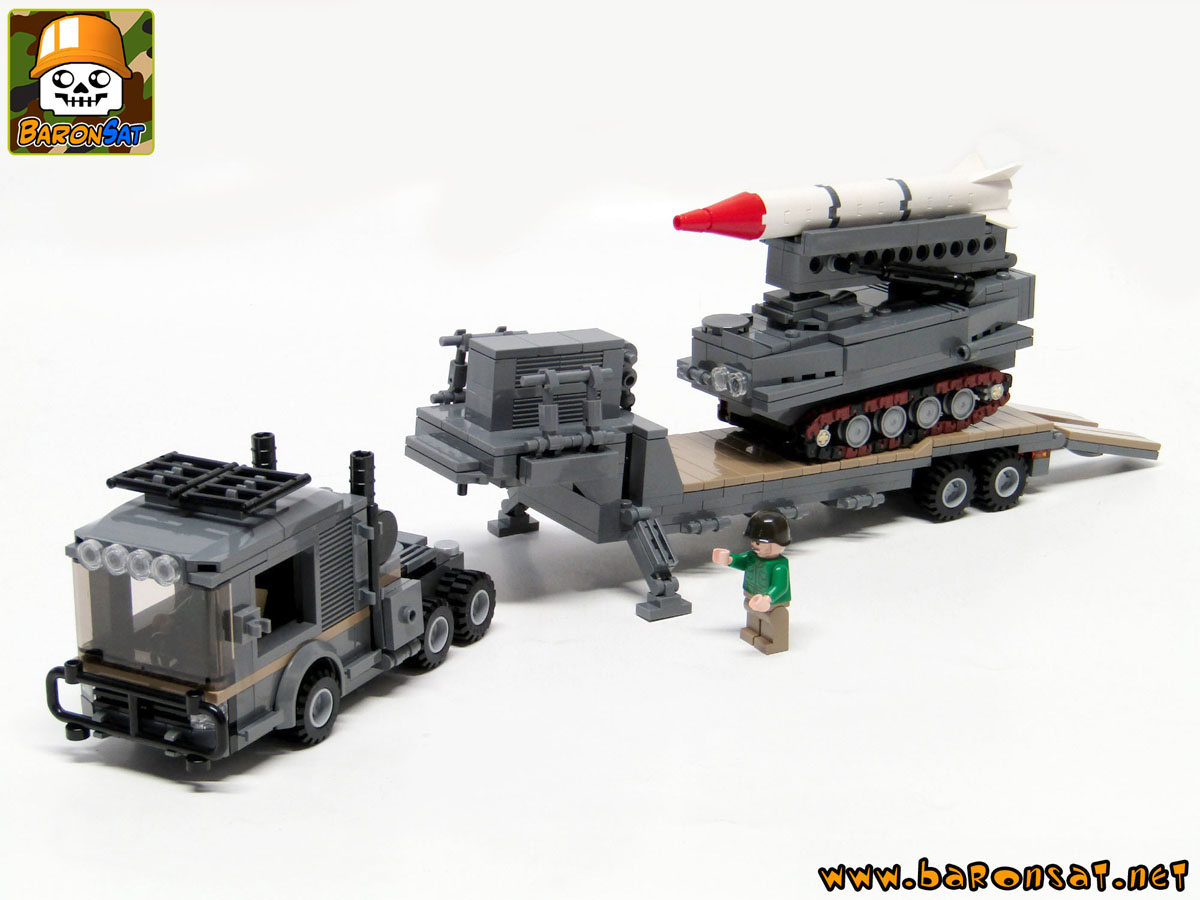 Lego moc Transport & Armored Missile Launcher detached and standing trailer