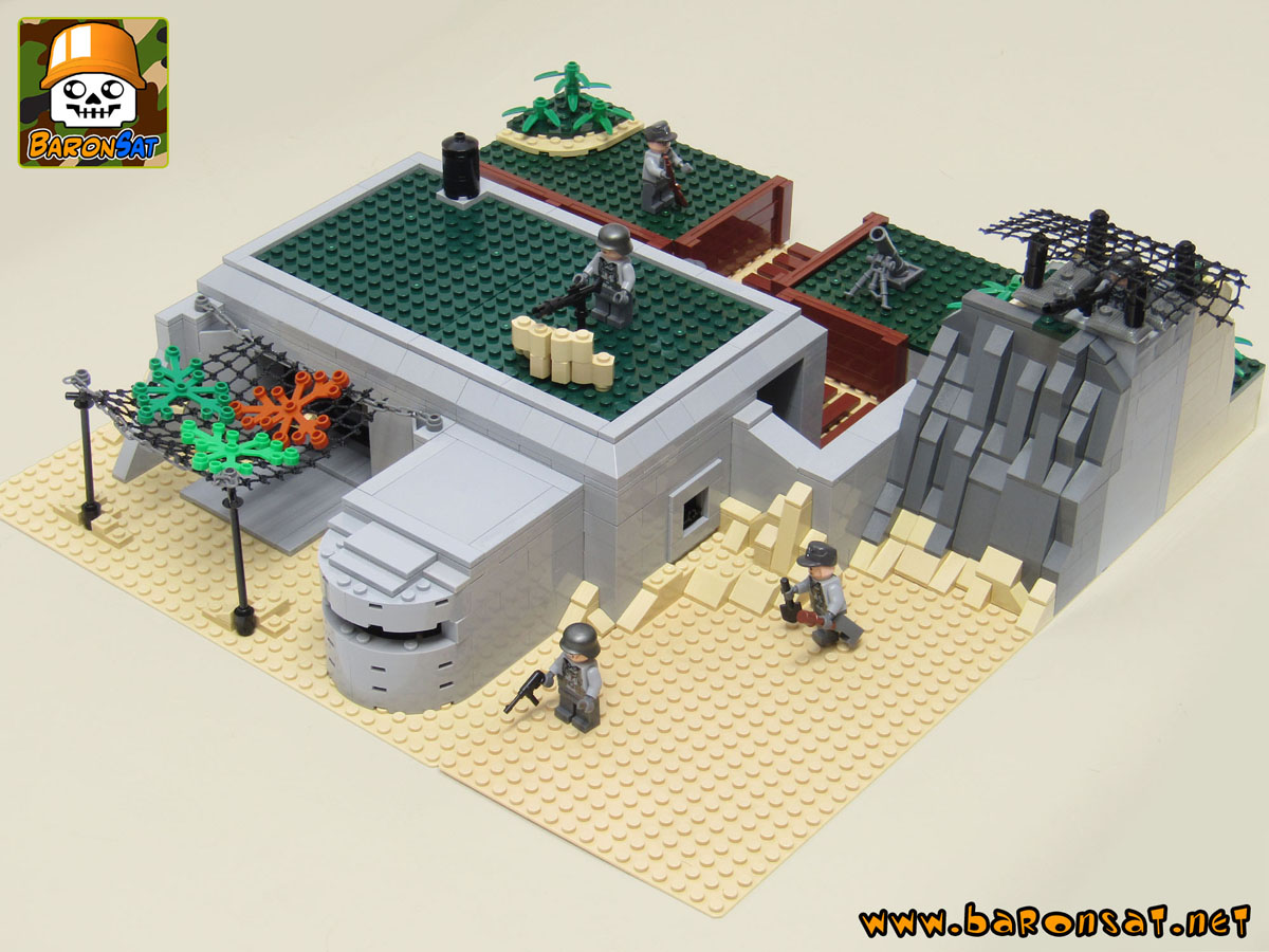 lego moc Diorama with german bunker custom brick model