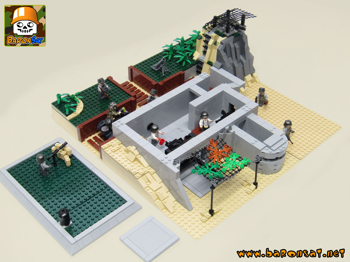 lego moc Diorama with german bunker custom brick model