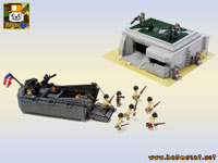Lego moc US Higgins Boat & German Bunker D-Day