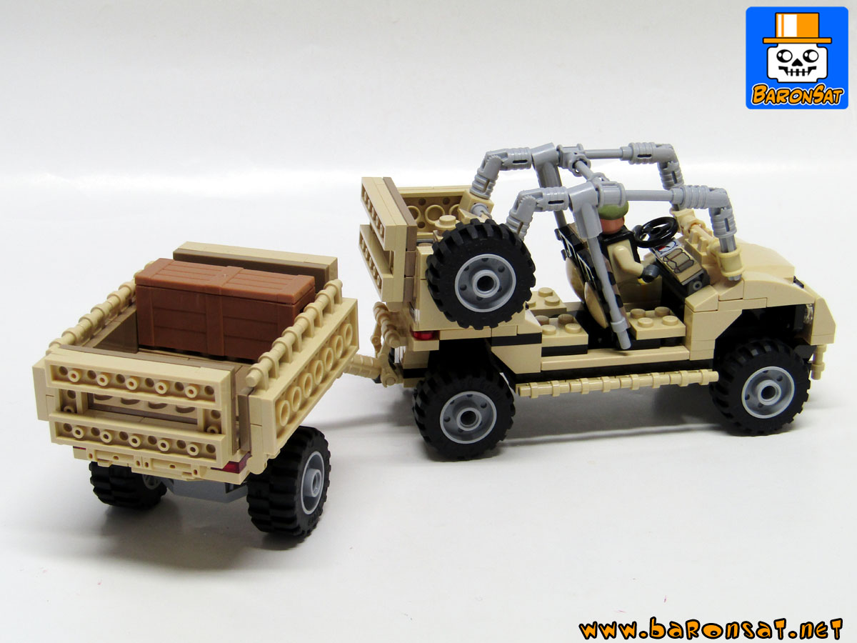 Lego moc Polaris tactical off-road vehicle with Trailer Back View