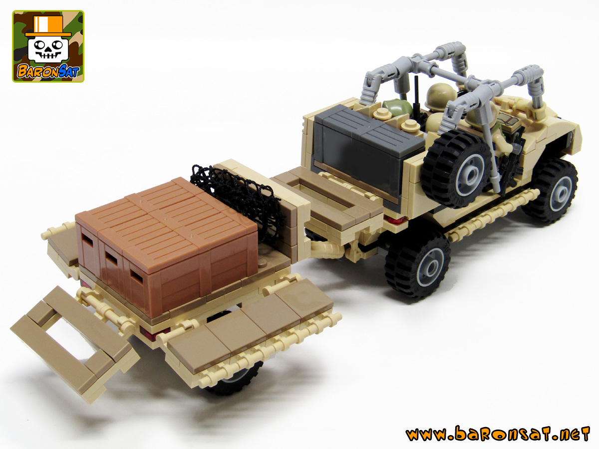 Lego moc Polaris tactical off-road vehicle with Trailer Trailer Back View
