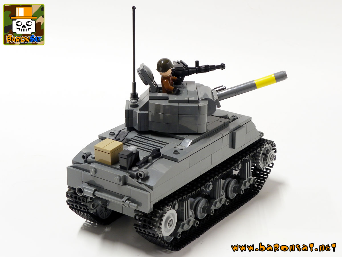 Lego moc Sherman M4A4 Custom Tank Model Back