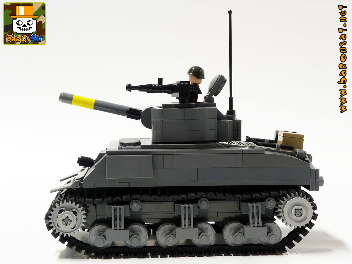Lego moc Sherman M4A4 Custom Tank Model Side