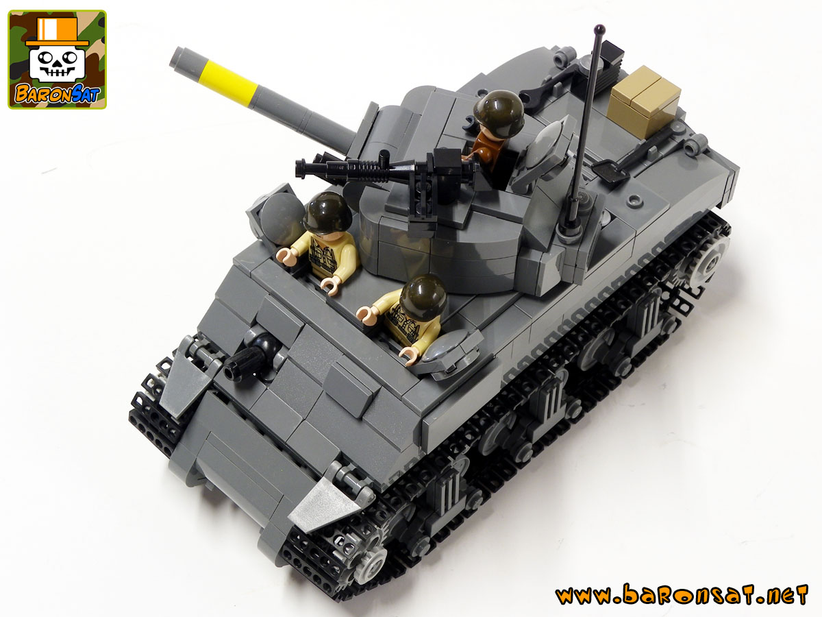 Lego moc Sherman M4A4 Custom Tank Model Upper View