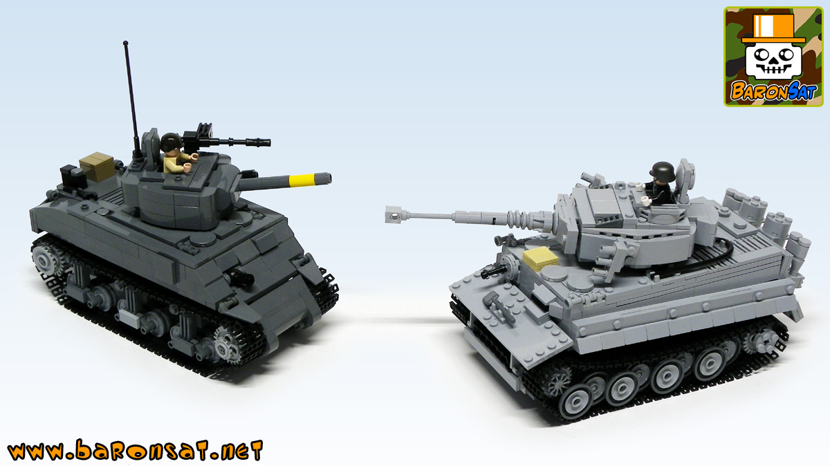 Lego moc Sherman M4A4 vs Tiger SDKFZ181 Custom Tanks