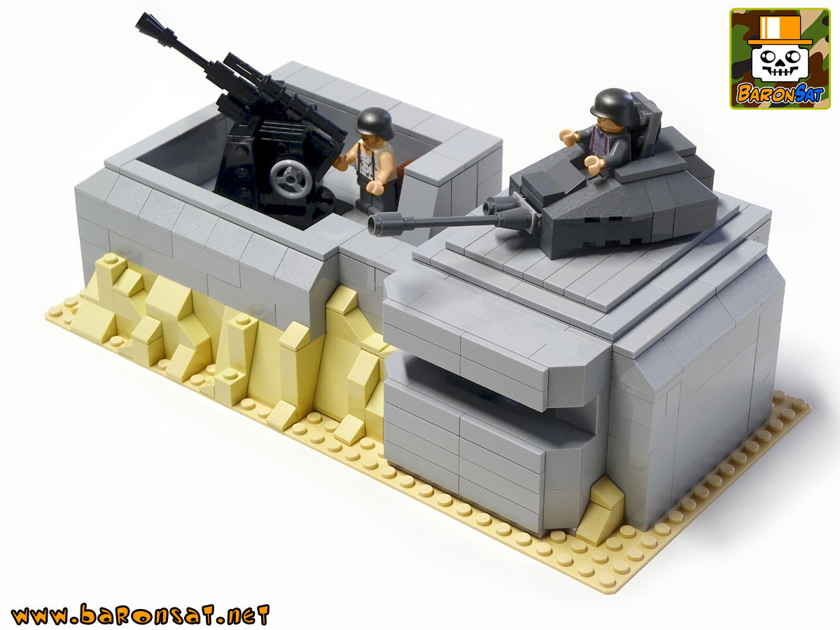 Lego moc WW2 Flak & Turret German Bunker model