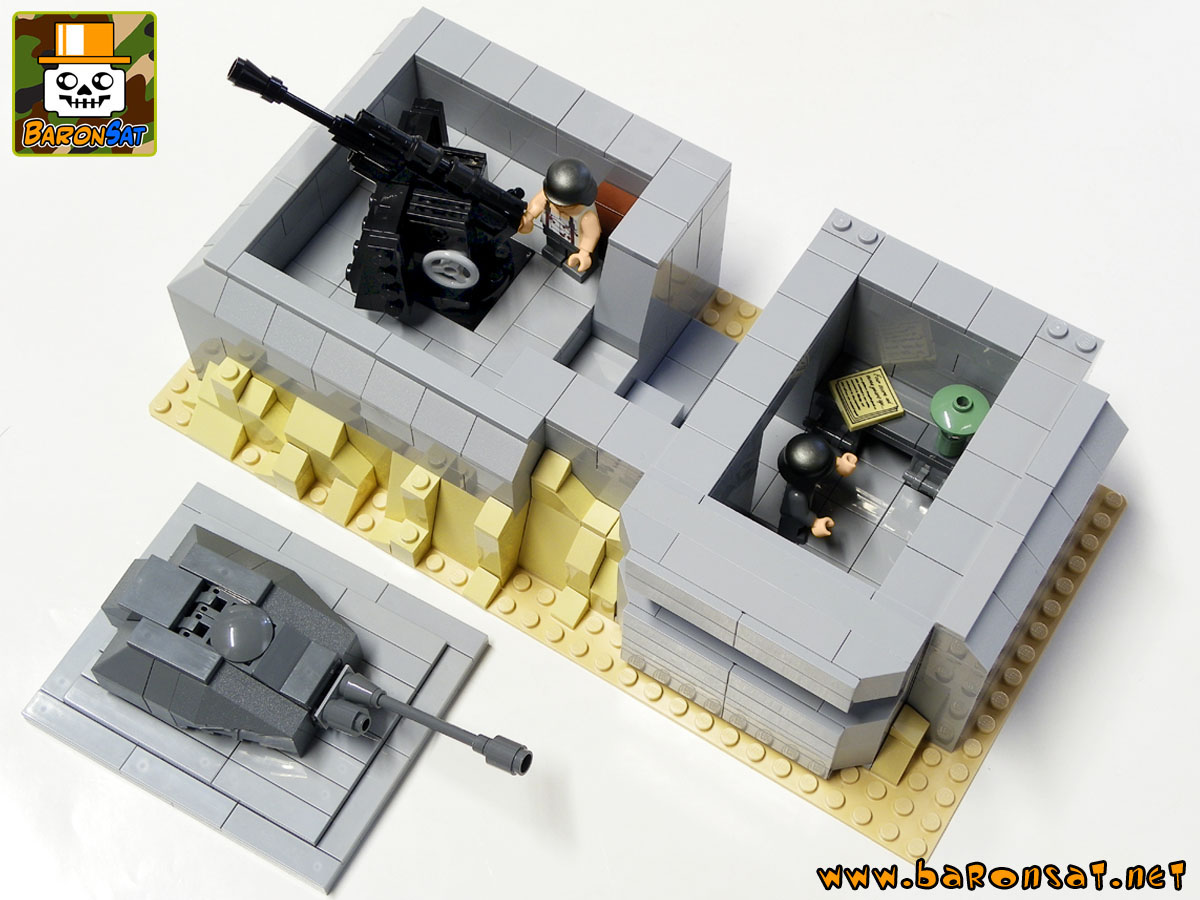 Lego moc WW2 Flak & Turret German Bunker model Top View