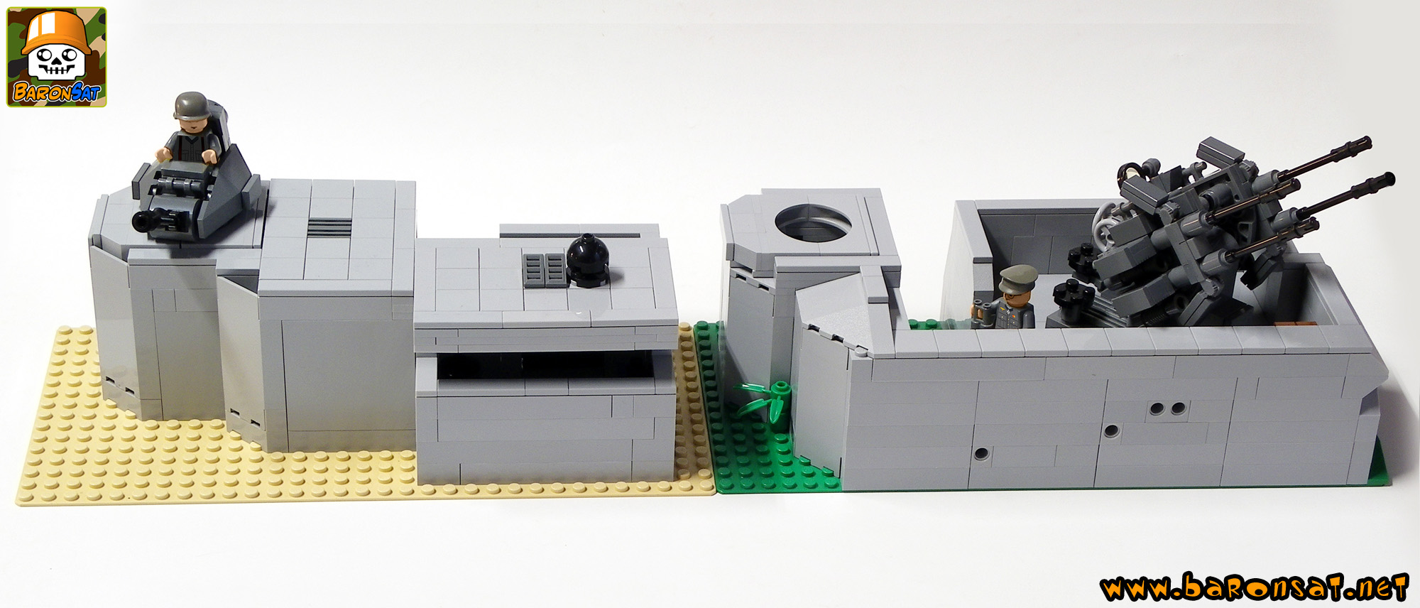 Lego ww2 Turret Observation Bunker & Flak Comparison