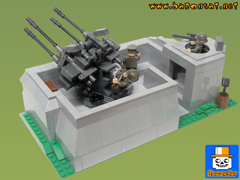 Lego moc WW2 German Flak Bunker model Back View