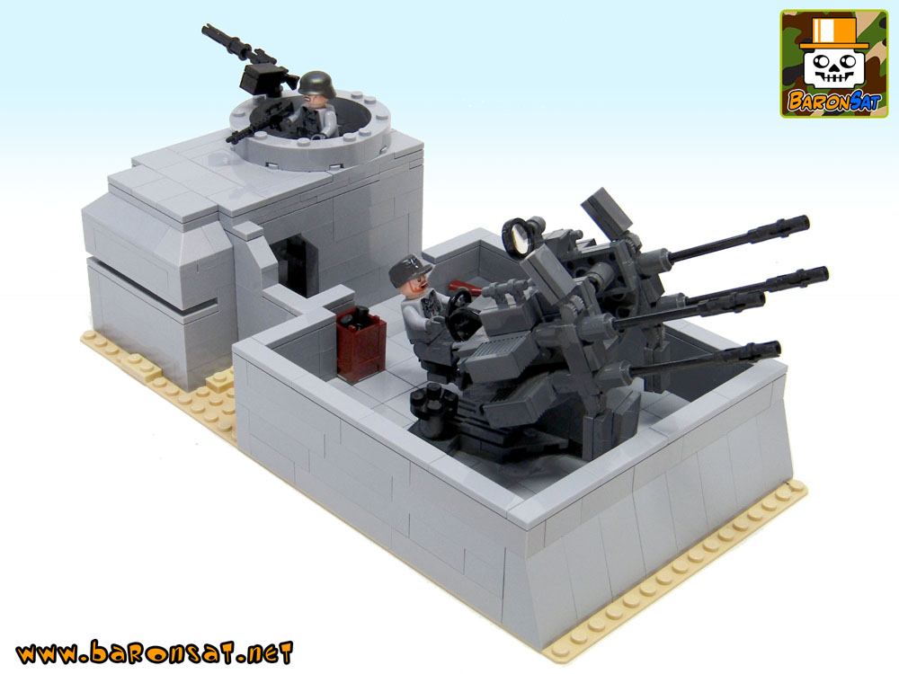 Lego moc WW2 Flak & Watch German Bunker