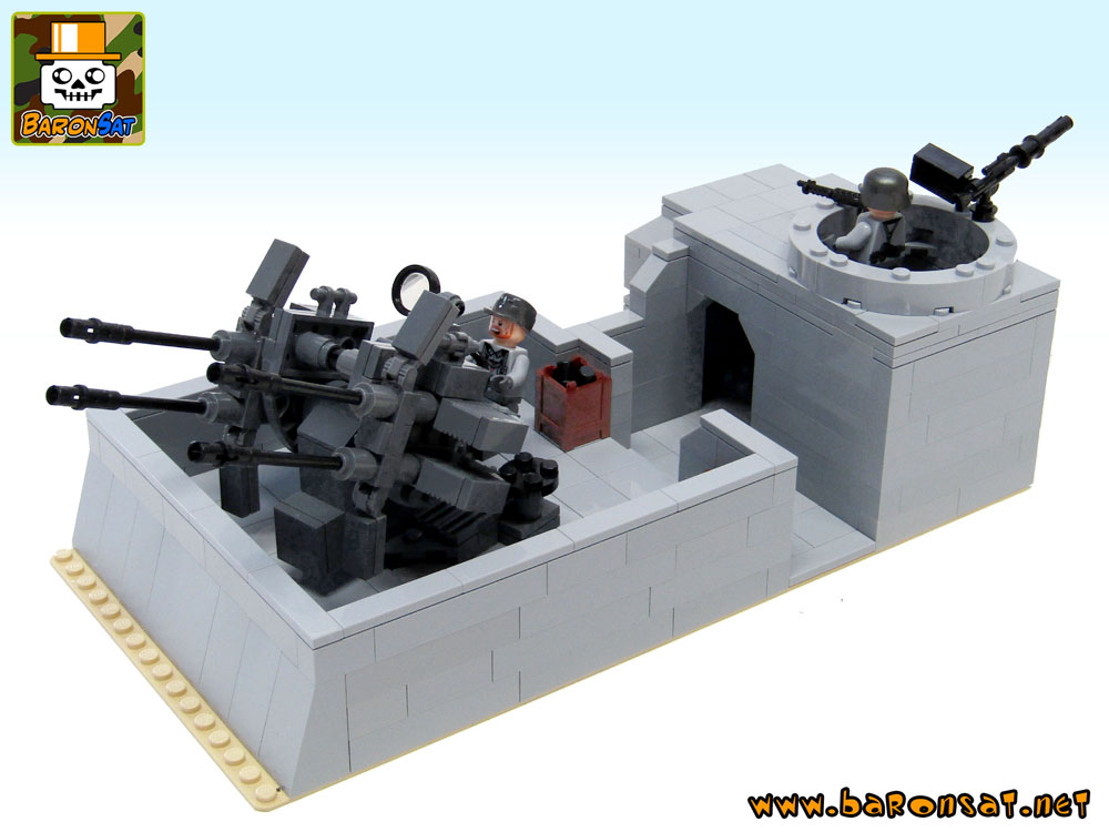 Lego moc WW2 Flak & Watch German Bunker Back View
