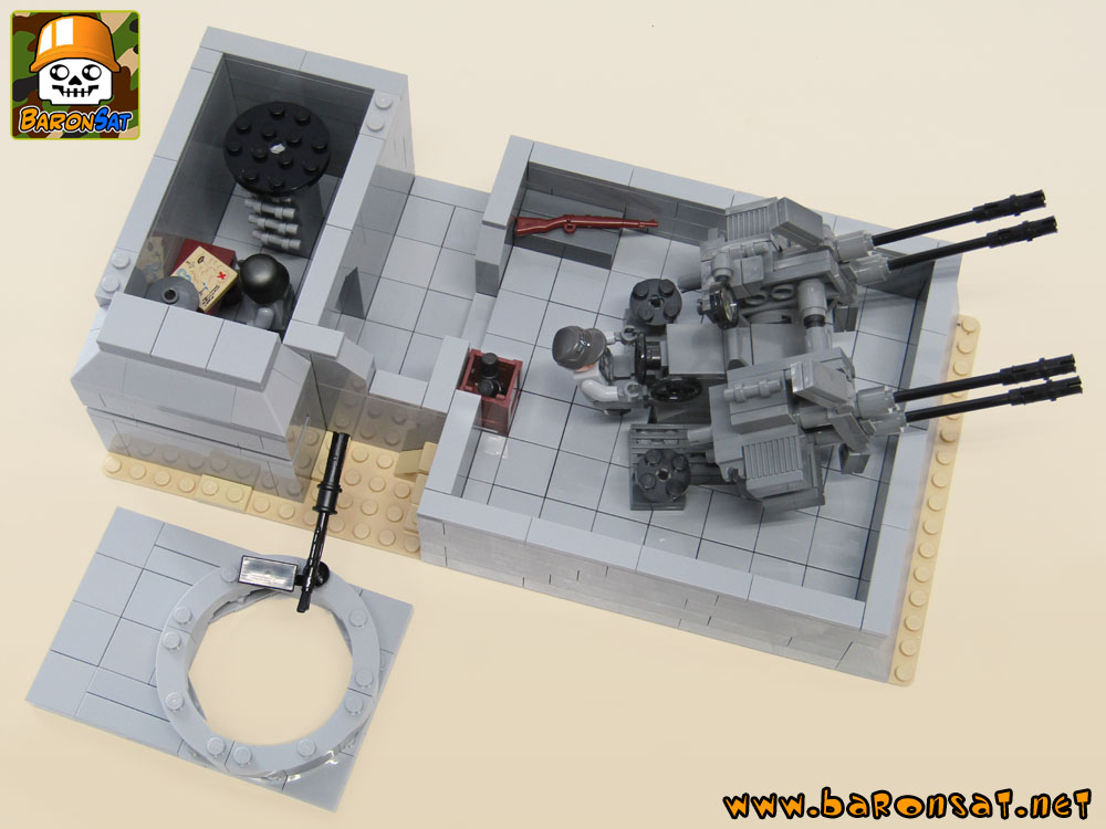 Lego moc WW2 Flak & Watch German Bunker Interior