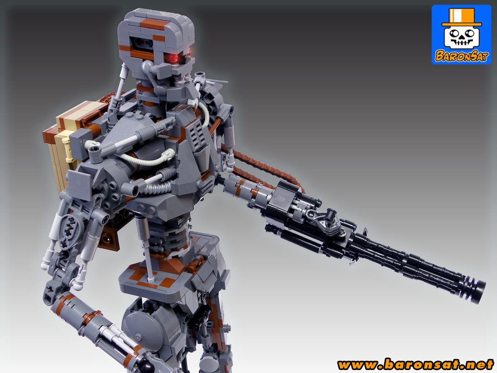 Lego T-600 Terminator Minigun custom model moc