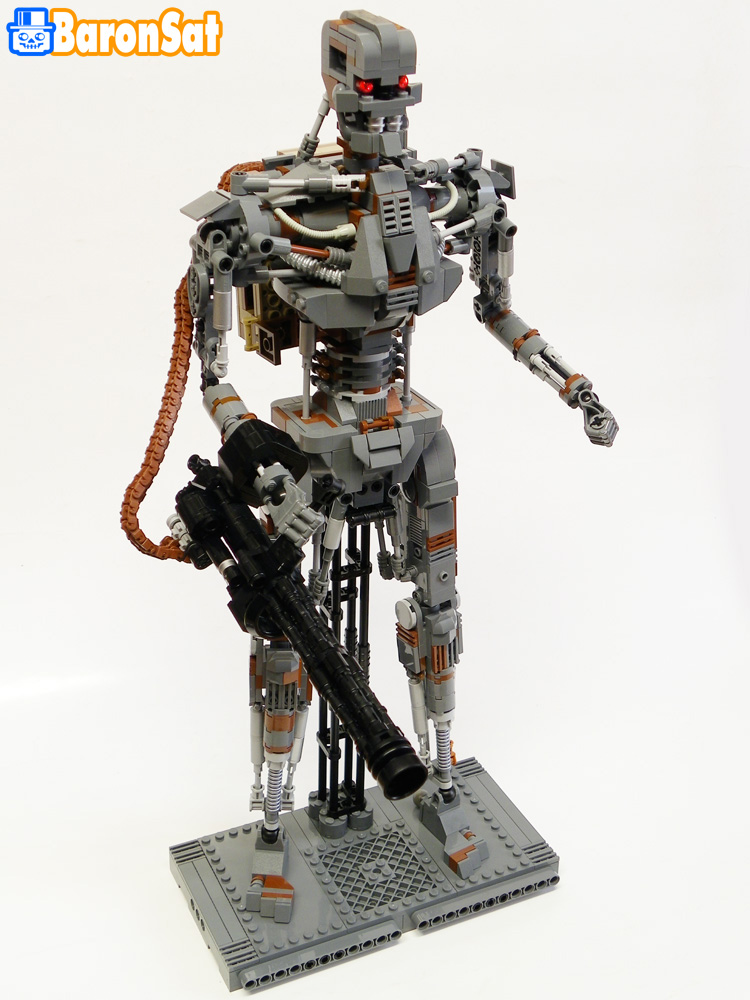 Lego T-600 Terminator on Stand custom model moc