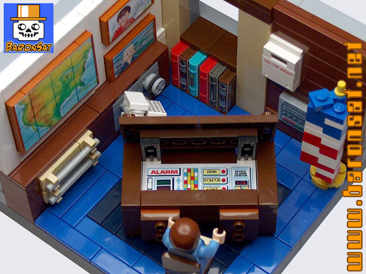 Lego OSI Headquarters model Oscar at desk